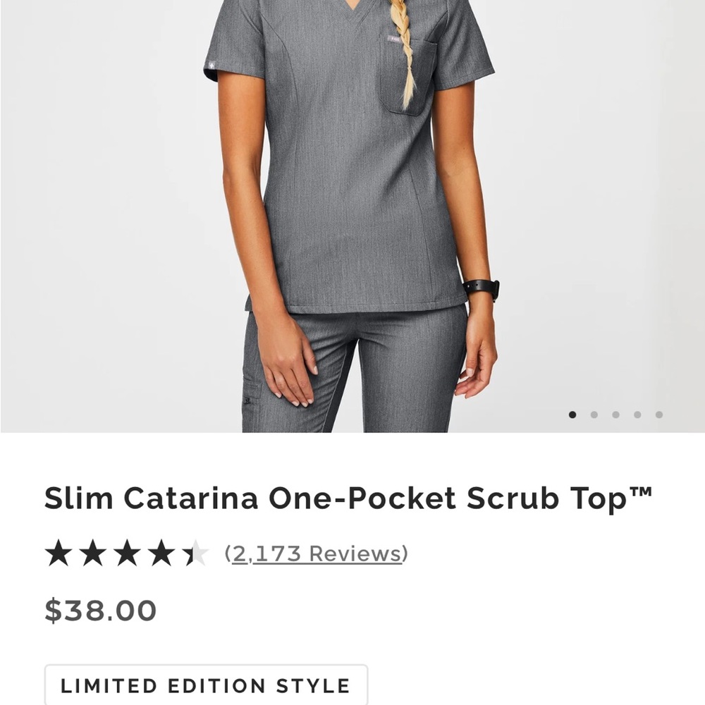 Figs scrub top black